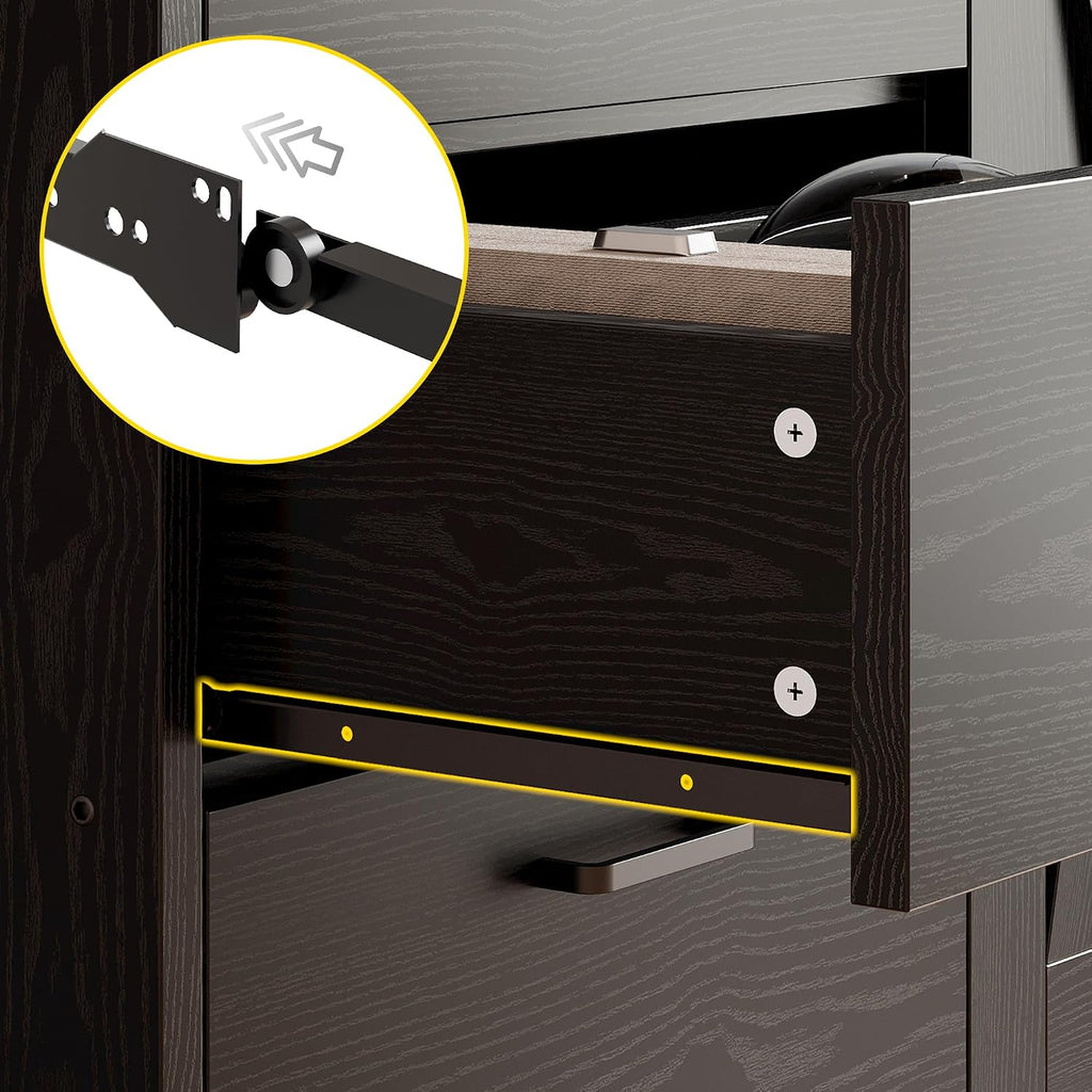 IRONCK 71 in Bookshelf with Doors and Drawers, Industrial Tall Bookcase