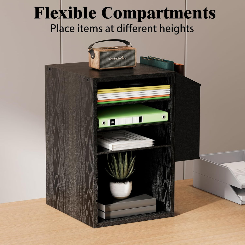 Unionly 6 Tier Adjustable Mail Sorter,Wood Paper Organizer for Class,Office