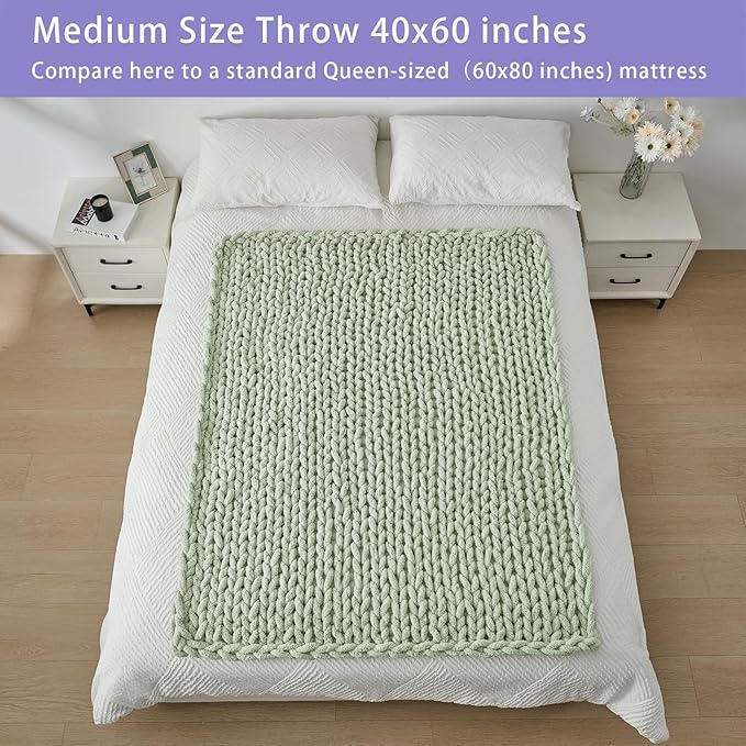 Bigacogo Chunky Knit Throw Blanket - Image 5