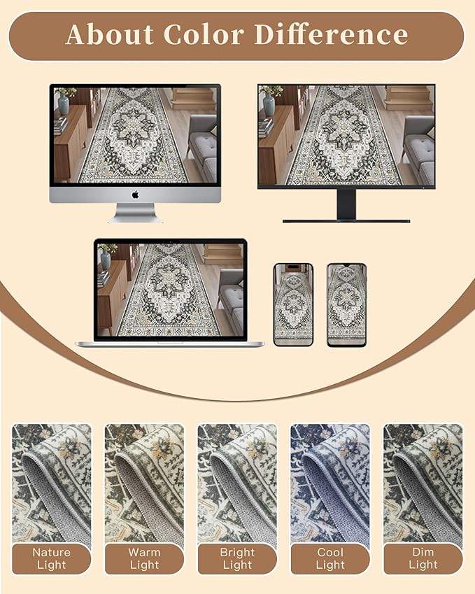 Madane 4x10 Wide Hallway Runner Rug: Washable Soft Rug Runners - Image 9