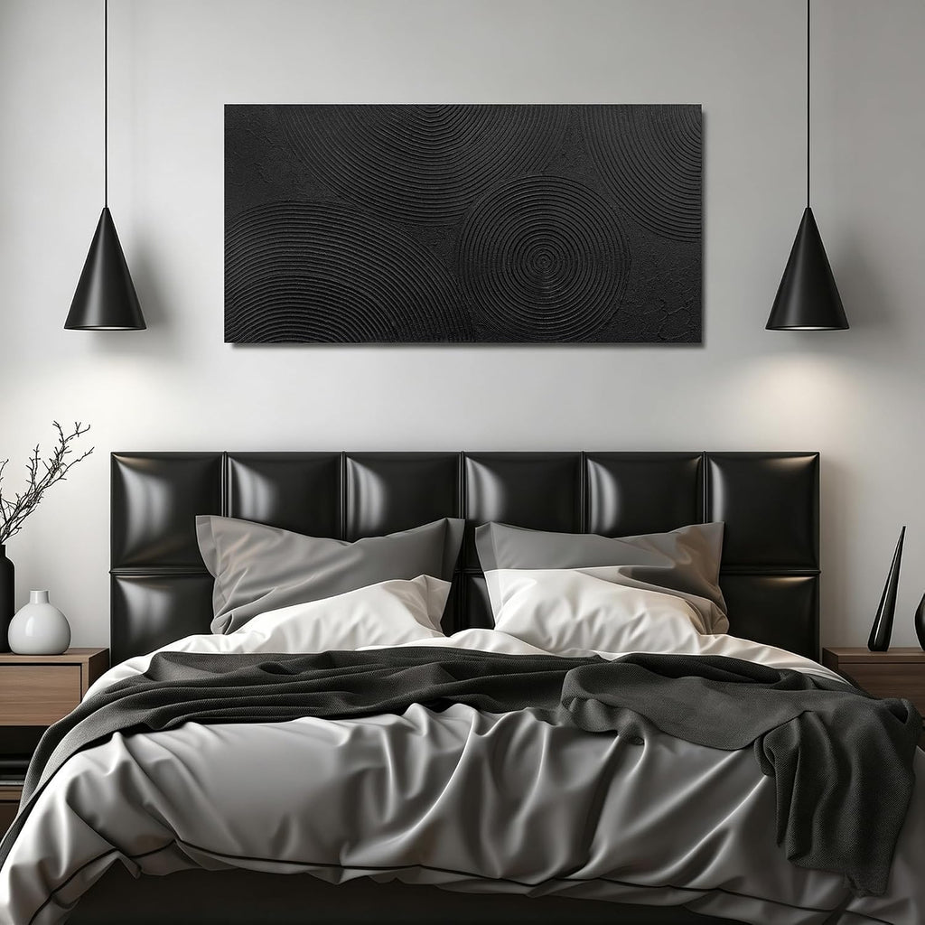 SKYRISE Hand Painted Textured Minimalist Abstract Wall Art 47x24 Inches