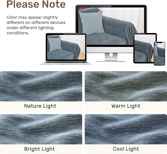 Sectional Couch Covers, 2 Pieces Washable L Shaped Couch Covers Sofa Blanket - Image 8