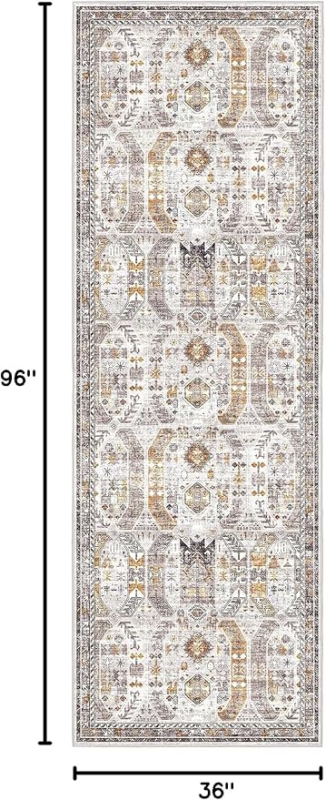 Madane Hallway Runner 3x8, Kitchen Rugs Washable Entryway Rug Vintage Kitchen - Image 2