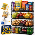 4 PACK XXL Stackable Wire Baskets for Pantry Organization and Storage