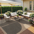 Lahome Enfys Modern Rainbow Easy Jute 9x12 Rug, Large Outdoor Patio Rug - Image 2