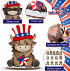 27 Pcs Interchangeable Highland Cow Sign Seasonal Holiday Decor Gifts