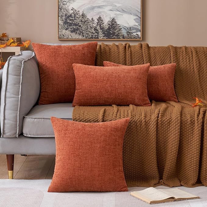 MIULEE Pack of 2 Couch Throw Pillow Covers 20x20 Inch Soft Burnt Orange - Image 8