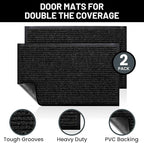 Sierra Concepts 2-Pack Front Door Mat Ribbed Black - Image 2