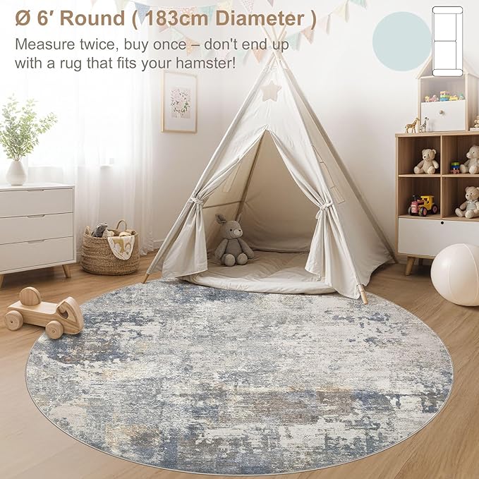 UERMEI 6ft Round Area Rug Living Room Rugs - Image 4