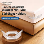 Bed Sheet Corner Holders with Snap‑Lock & Elastic, Fits Various Mattresses