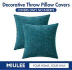 MIULEE Pack of 2 Dark Teal Throw Pillow Covers 18x18 Inch Soft Chenille Pillow - Image 6