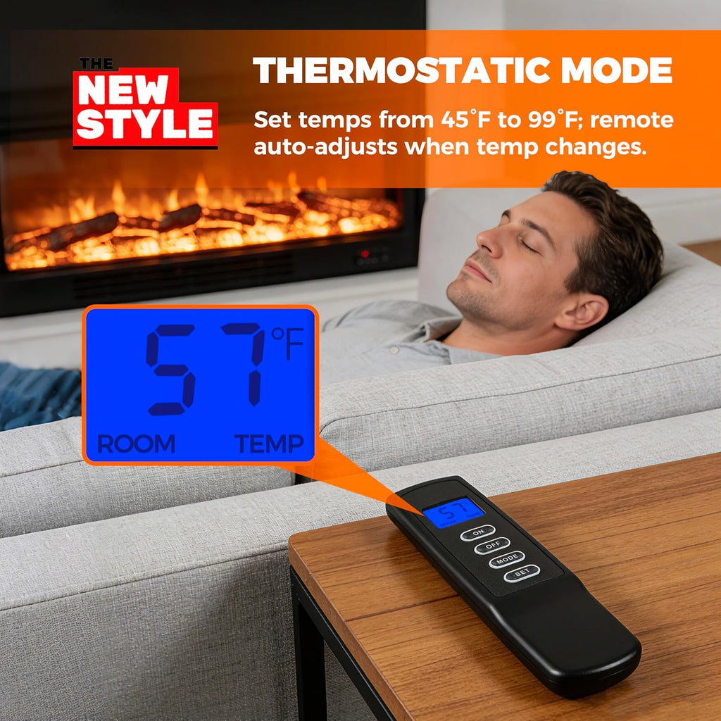 Gas Fireplace Remote Control Kit,Thermostat, On/Off, Countdown Timer,DC Adapter Option,for Millivolt Valve System, Replace for skytech 1420-A,1420TH-A,1001-A,1001TH-A, Acumen RCK,and More