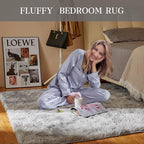 Ultra Soft Indoor Modern Area Rugs, 5x7 Tie-Dyed Light Grey Large Area Rugs - Image 2