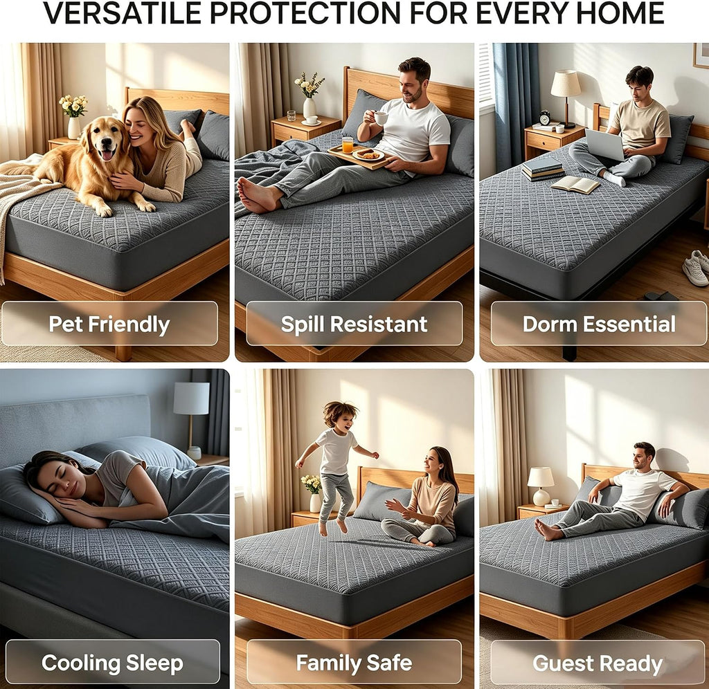 Softhour Twin Cooling Mattress Protector ，3D Waterproof Mattress Protector