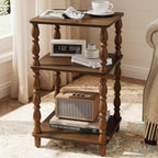 Yoobure Small Side Table - Walnut End Tables Living Room with Spindle Legs