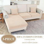 Couch Cushion Covers for Sectional Sofa L Shape Washable Separate Seat Chaise - Image 2