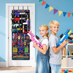 Over The Door Organizer for Toy Gun, Toy Storage Toys Organizer, Blue Red