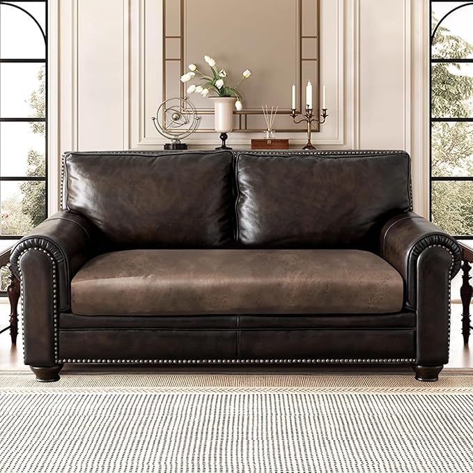 Leather Look Couch Cushion Covers Sofa Seat Slipcovers Sets Couches Furniture - Image 2