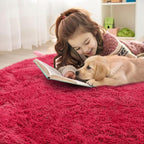 OLANLY Red Round Rugs for Bedroom - Image 5