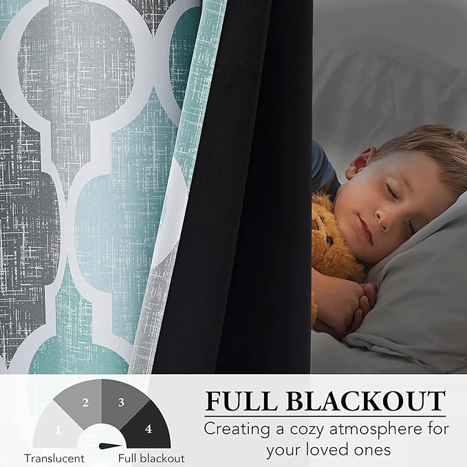 Beauoop 100% Blackout Curtains 84 Inches Long 2 Panels - Image 5