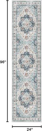 Madane Runner Rug 2x8, Washable Hallway Runner Rugs, Non-Slip Low-Pile Soft - Image 2