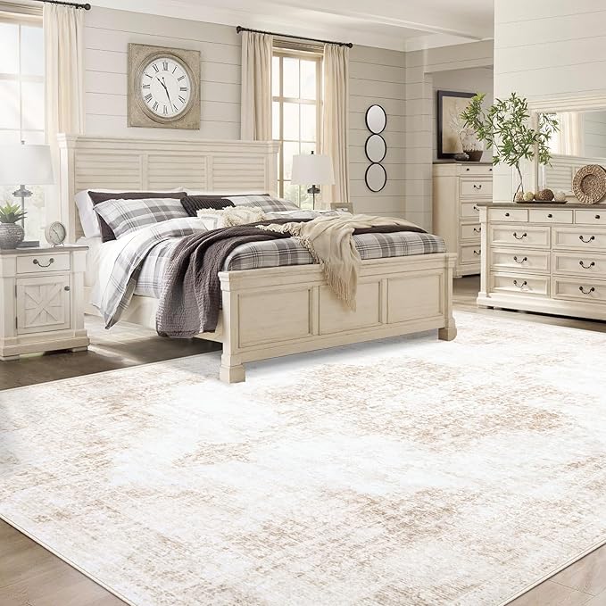 Area Rug 10x14 Vintage Rugs: Large Washable Living Room Rug Retro Medallion - Image 3