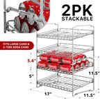 Simple Houseware 2 Tier Stackable Can Rack, Silver, 2 Pack