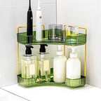 Bathroom Counter Organizer 2 Tiers Perfume Makeup Organizer , Green