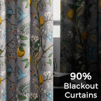 Topfinel Gray Patterned Curtains 96 Inch Long - Image 4