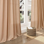 Nanspring Camel Linen Curtains for Living Room Extra Long 112 Inches Long Back - Image 5