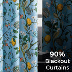Topfinel Blue Patterned Curtains 2 Pages 96 Inches Long Blackout Heat Block - Image 4