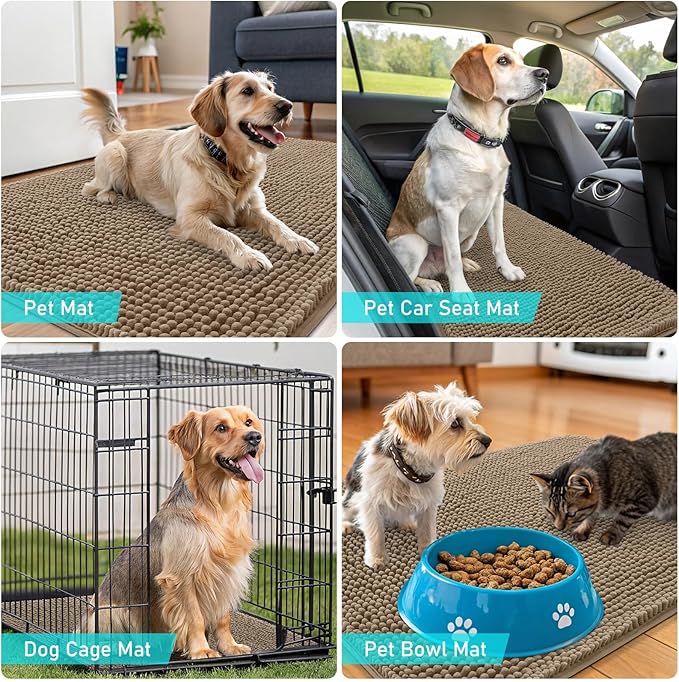 OLANLY Dog Door Mat for Muddy Paws 32x20, Absorbs Moisture and Dirt, Absorbent - Image 7
