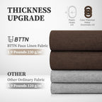 Brown Linen Textured Waterproof Thick Fabric Shower Curtain Set, 72x72