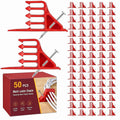 50 Pcs Cable Stacker Wire Staples, Plastic Clips with Nail, Red