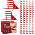 50 Pcs Cable Stacker Wire Staples, Plastic Clips with Nail, Red