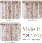 jinchan Linen Blend Curtain Floral Curtains - Image 3