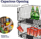 4 PACK XXL Stackable Wire Baskets for Pantry Organization and Storage