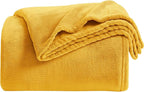KMUSET Fleece Blanket Twin Size Honey Yellow Lightweight Super Soft Cozy Fuzzy - Image 2