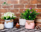 Der Rose 4 Pack Fake Flowers in Pots, Spring Summer Table Home Decor Indoor