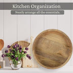 Round Wood Serving Tray, 12 in, Natural