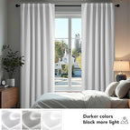 Deconovo Blackout Curtains, Thermal Insulated, W52 x L72 2 Panels, Back Tab - Image 4
