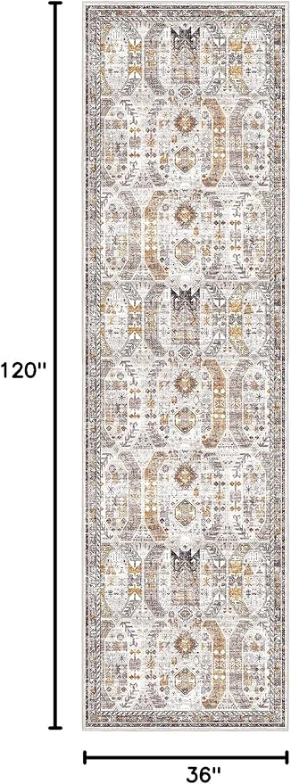 Madane Hallway Rug 3x10, Kitchen Rugs Washable Entryway Rug Vintage Kitchen - Image 2