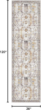Madane Hallway Rug 3x10, Kitchen Rugs Washable Entryway Rug Vintage Kitchen - Image 2