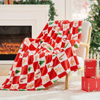 BEDELITE Christmas Throw Blanket – Red and White Checkered Holiday Blanket by BEDELITE