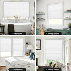 LazBlinds No Drill Cordless Cellular Shades, 33" W x 64" H, White