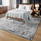 Living Room Rug 5x7 Gray Area Rug Machine Washable Boho Rug Non Slip Abstract - Image 9