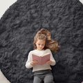 OLANLY Black Round Rugs for Bedroom by OLANLY