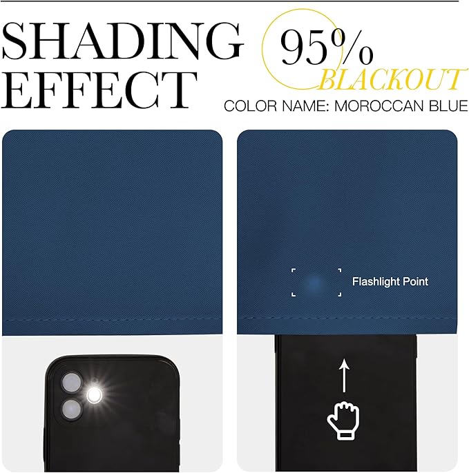 NICETOWN Moroccan Blue Room Darkening Curtains - Image 7