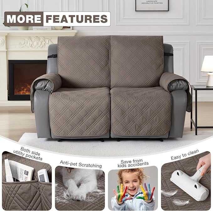 TAOCOCO 100% Waterproof Recliner Loveseat Cover Non Slip Couch Cover - Image 5