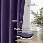Guken 100% Blackout Curtains 108 Inch Length 2 Panels Set - Image 4